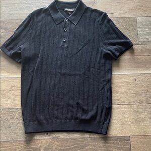 Michael Kors Textured Black Polo Shirt